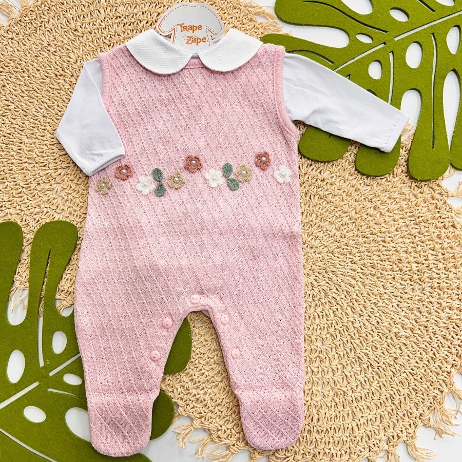  Macacão de Linha Clara Salopete - Rosa